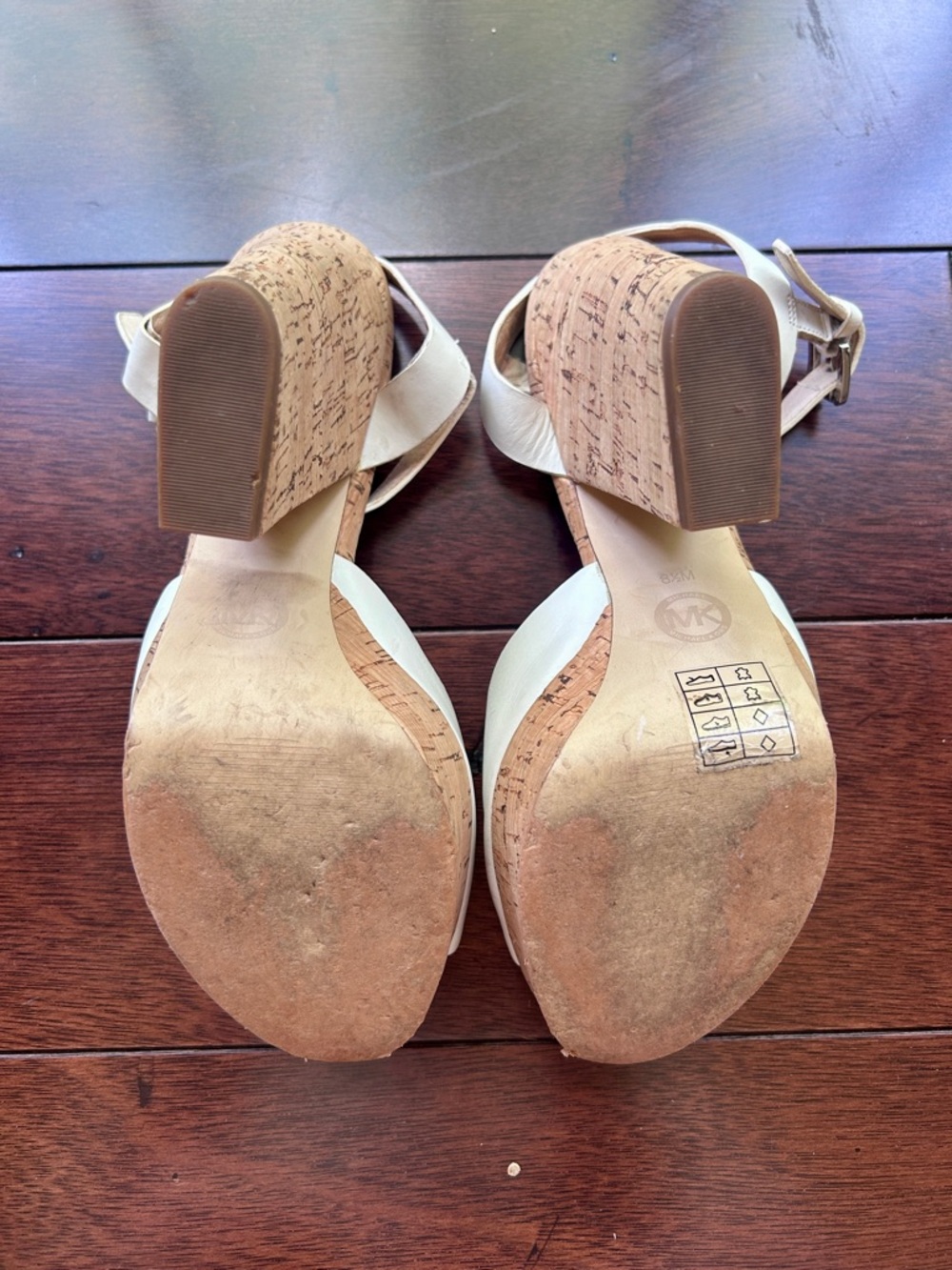 MICHAEL Michael Kors Cream Cork Heeled Sandals - Picture 4 of 13